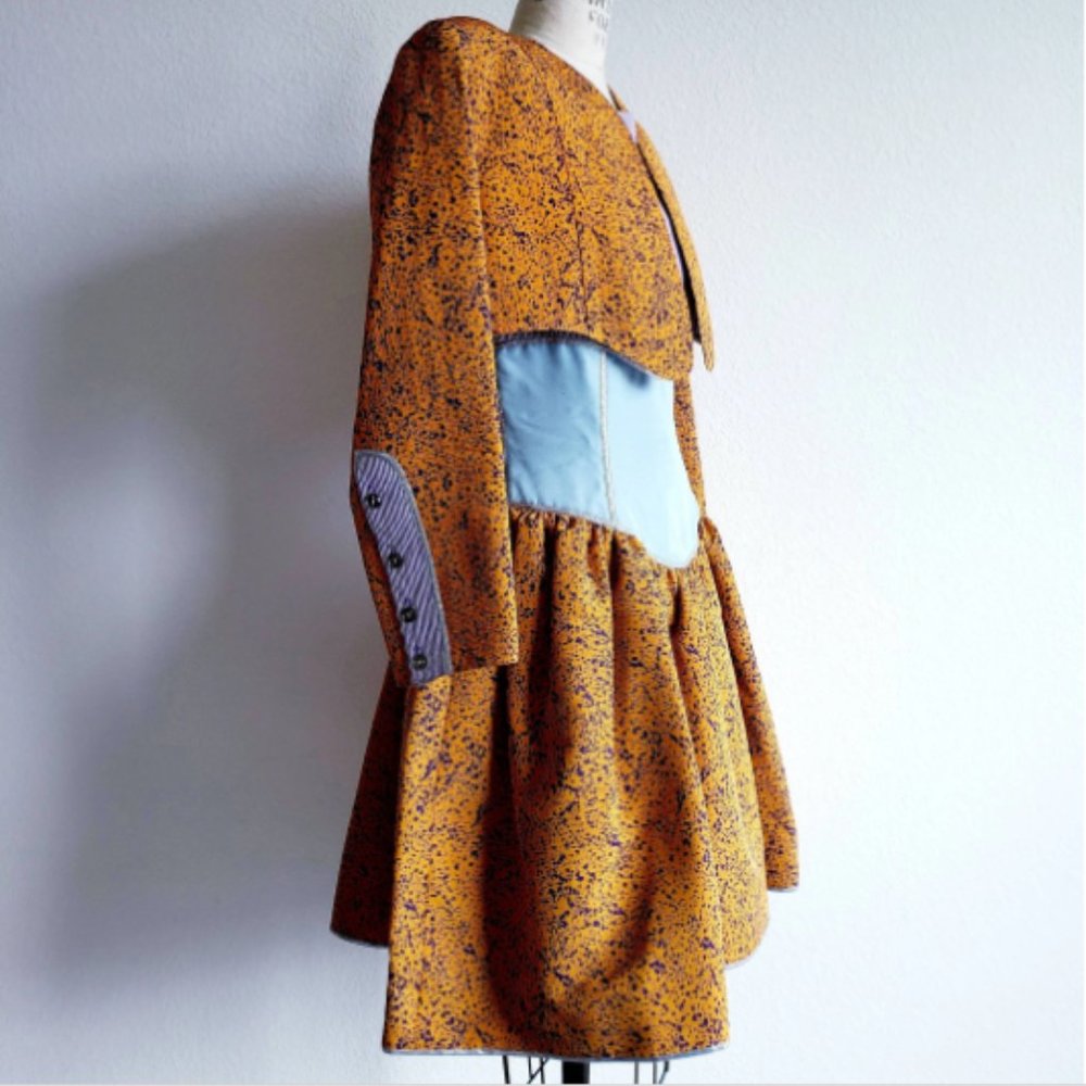 Vintage 1980s Geoffrey Beene Corset Waist Dress With Bolero Jacket